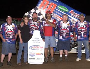 Tim Crawley and crew after winning the 17th Annual ASCS Speedweek opener