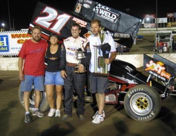 Brian Brown with the Ideus family in victory lane (Don Hubbard Photo)