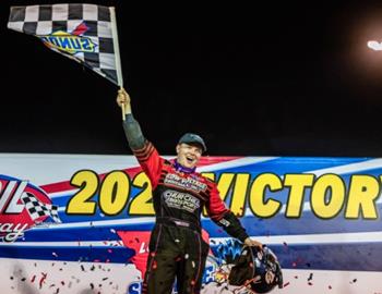 Bobby Pierce wins a race-record $75,000 payday at the Show-Me 100 on May 24.