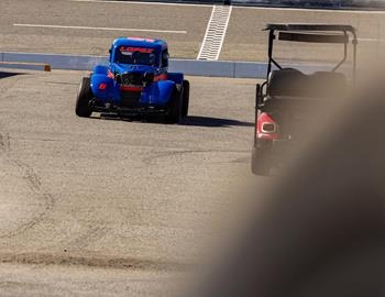 Brandon Lopez races in the Semi-Pro Legends class at the Atlanta Motor Speedway (Hampton, GA) Pre-Season race on January 25, 2025.