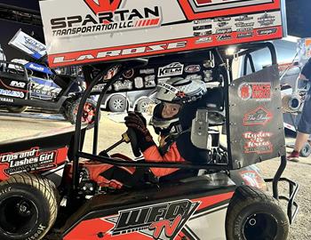 Zander LaRose wins the LO206 Restricted Box Stock track championship at Doe Run Raceway (Doe Run, MO) on October 4, 2024.