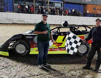 C.J. Field collected the Super Late Model checkers on Saturday, June 3 at Southern Ontario Motor Speedway (South Buxton, ON.).