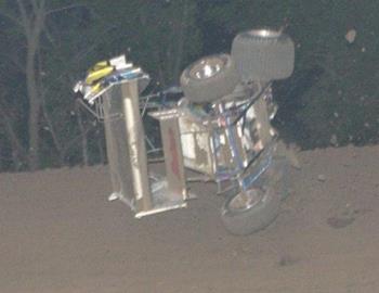 Sam Hafertepe, Jr., goes for a ride in turn two (photo courtesy of High FlyN Photos)