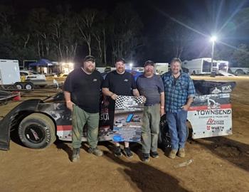 Ash Cleary in Victory Lane at Carrick Speedway on March 8.