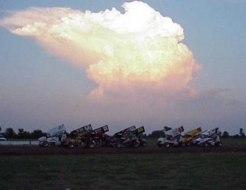 Storm clouds build up to the east