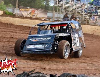 Nick Koehler who won in the B-Mod division during the Jim-Town Showdown at Eagle Valley Speedway on September 6