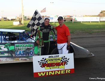 Josh Skorczewski registered the Wissota Late Model win at Miller (S.D.) Central Speedway on Saturday, Aug. 12.