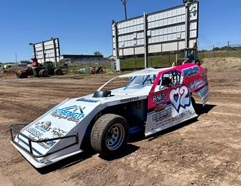 Tanner Mullens in the pits during the first night of the 25th Annual USMTS Masters at Cedar Lake Speedway (New Richmond, WI) on June 13, 2024.