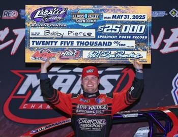 Bobby Pierce wins the Illinois Valley Showdown at LaSalle Speedway on May 31.