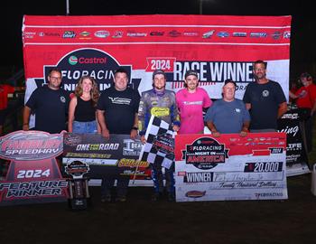 Ricky Thornton Jr. rallied for the Castrol FloRacing Night in America win at Fairbury Speedway on July 24.