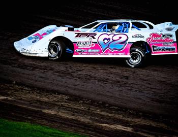 Tanner Mullens races with the Sooner Late Model Series at Enid Speedway (Enid, OK) on July 4, 2025. 
