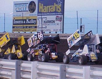 Pace lap into turn three