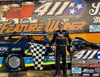Cameron Weaver raced to the Crate Late Model victory at 411 Motor Speedway (Seymour, Tenn.) on Saturday, July 22.