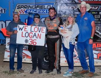 Logan Martin wins at Springfield Raceway during the Comp Cams Super Dirt Series event on Aug. 10