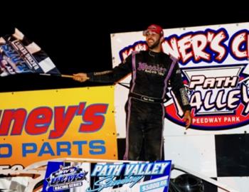 Kye Hardy wins at Path Valley Speedway during Jays Automotive United Late Model Series Night of Power