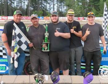 Todd Dunham claimed the Hoosier Tire East Late Model victory at Bear Ridge Speedway (Bradford, Vermont) on Saturday, July 22. (Buzz Fisher image)