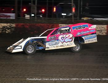 Lakeside Speedway (Kansas City, KS) – United States Modified Touring Series (USMTS) – 8th Annual Grant Junghans Memorial – August 8-9, 2024. (Todd Boyd photo)