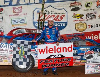 Hudson ONeal won the the 2024 Lucas Oil Late Model Dirt Series (LOLMDS) opener on Thursday, Jan. 25 at Golden Isles Speedway (Brunswick, Ga.). (Heath Lawson image)