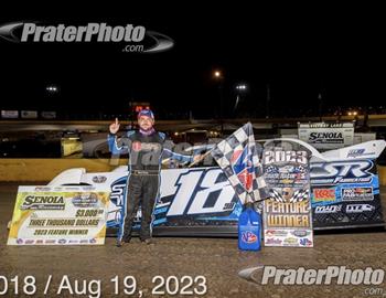 Matt Dooley won the Crate Racin USA Weekly Late Model Series feature at Senoia (Ga.) Raceway on Saturday, August 19.