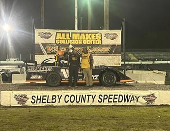 Jesse Sobbing wins at Shelby County Speedway on June 8.