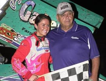 ASCS Midwest Region champion Natalie Sather and crew chief Kenny Woodruff