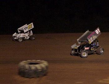 Maier and Stewart in heat race action