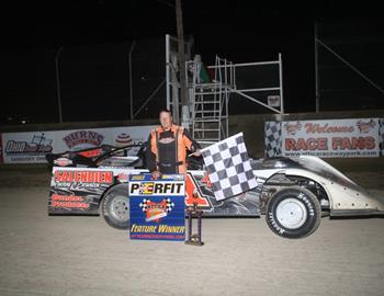 Devin Shiels won the DIRTcar UMP Late Model feature at Attica (Ohio) Raceway Park on Friday, May 26.