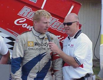 Jesse Hockett interviewed in victory lane