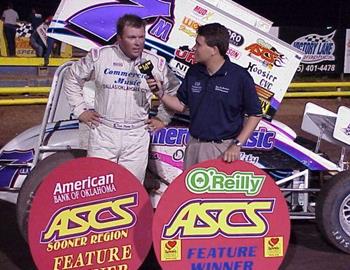 Kevin Ramey interviewed in victory lane