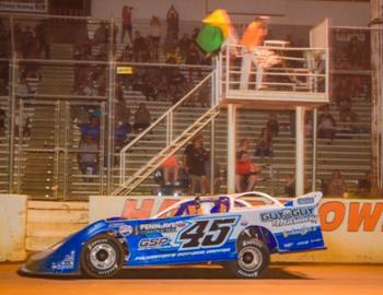Kyle Hardy tops Zimmer’s United Late Model Series (ULMS) action at Hagerstown (Md.) Speedway on Saturday night to win the $3,500 top prize. (Jason Walls image)