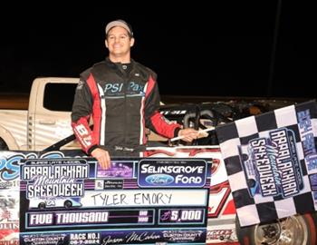 Tyler Emory captured the Appalachian Mountain Speedweek opener on June 8.