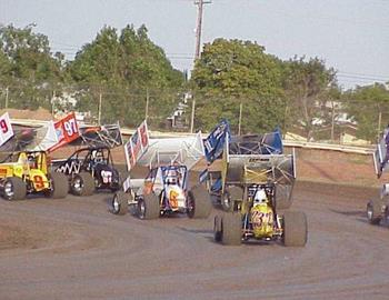 Heat race through turns one and two