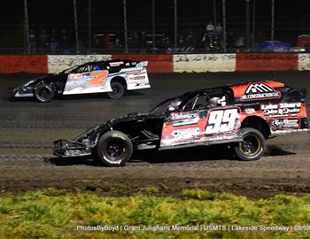 Lakeside Speedway (Kansas City, KS) – United States Modified Touring Series – Grant Junghans Memorial – August 8th-9th, 2024. (Todd Boyd photo)