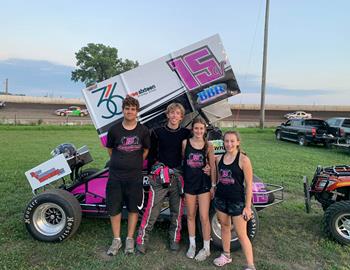 Cole won the IMCA Race Saver Sprint Car feature on Friday night, July 15 at Crawford County Speedway.