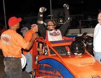 Charles Davis, Jr. celebrates another ASCS Canyon Region win