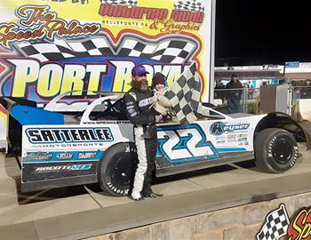 Gregg Satterlee banked a $4,000 victory on Saturday, April 8 at Port Royal (Pa.) Speedway. It was his first win of the season.