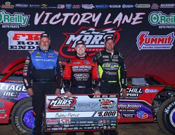 Bobby Pierce wired the field on Friday night to win the Prelude to the Slocum at 34 Raceway with the Midwest Auto Racing Series (MARS) Super Late Models.