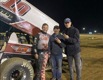 Landon finished second at Nevada (Mo.) Speedway on April 8, 2023.
