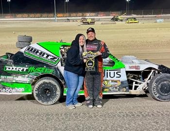 Cody in Victory Lane at The Dirt Track at Las Vegas on Feb. 9.
