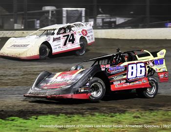 Arrowhead Speedway (Colcord, OK) – World of Outlaws Real American Beer Late Model Series – Sooner State Showdown – August 22nd-23rd, 2025. (Todd Boyd photo)