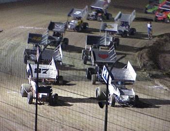 Pace lap at New Leesville 171 Speedway