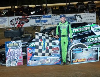 Cole Falloway in Victory Lane at Ponderosa Speedway on October 1, 2022.