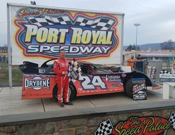 Rick Eckert won the Late Model feature the following night at Port Royal Speedway on March 29.