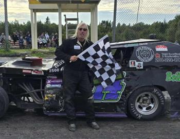Edward Bell took home the Midwest Modified feature at Lake of the Woods Speedway on Sunday, August 24.