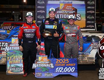 Volusia Speedway Park (De Leon Springs, FL) – World of Outlaw Late Model Series – DIRTcar Nationals – February 10th-15th, 2025. (Josh James Artwork)