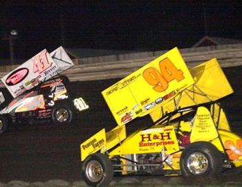 Wayne Johnson (94) challenged Jason Johnson (41) in the final laps