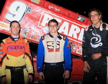 Bobby Breen (center) joined by runner-up Trevor Lewis (right) and third-place Bryan Howland (left)
