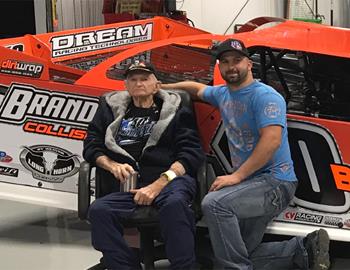 Kyle with Mr. Bo Hammond! Bo was Kyles official car owner prior to Wayne & Shirlene Hammond. Bo provided Kyle with his first Open Wheeled Modified. He stopped by the shop to view the new Longhorns by Weaver!