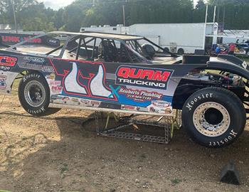 Tom Berry Jr. competes with the Super Late Model Racing (SLMR) Series at Shelby County Speedway (Harlan, Iowa) on July 13, 2024.