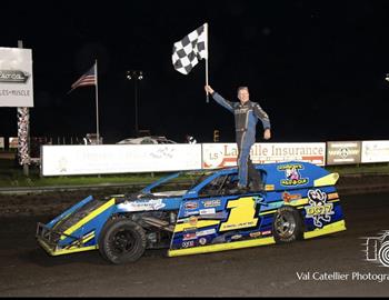 Rick Delaine won at Victory Lane Speedway on August 1